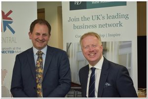 Regional IoD director Calum Nisbet with Mark Thurston at HS2 breakfast