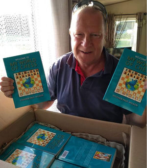 Steve takes delivery of his book.
