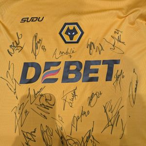 Among the shirts donated was a signed Wolverhampton Wanderers shirt