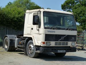 A Volvo FL10 Tractor unit, being sold off as part of a sale of assets of defunct truck body firm Bulkrite
