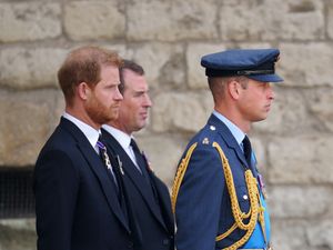 Supporting image for story: William and Harry side by side on Queen’s final journey