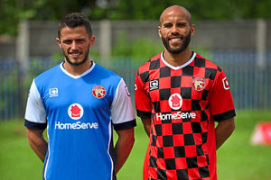 Florent Cuvelier and Adam Chambers wearing the new kit