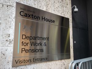 The Department of Work and Pensions sign located in Caxton House