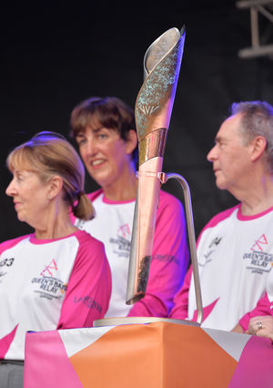 The baton on the stage at The Quarry, Shrewsbury 