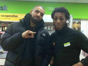 Supporting image for story: Drake stuns staff with visit to Walsall Co-op