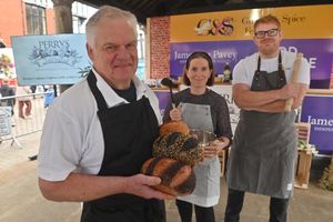 Michel Nijsten, Sara Guidid and Dan the Pie Man (aka Daniel Smith) at the festival