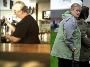 Supporting image for story: WATCH: Benefits fraud landlady caught pulling 50 pints in an hour given suspended sentence
