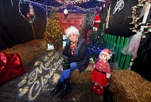 A disgusted Sharon Felton in the grotto area where the decorations were stolen