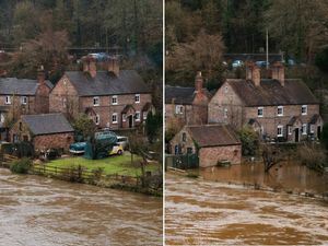 Left, Ironbridge garden on Tuesday and, right on Friday