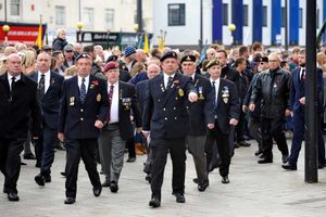 Veterans take part in Oldbury's Remembrance Day parade in 2015