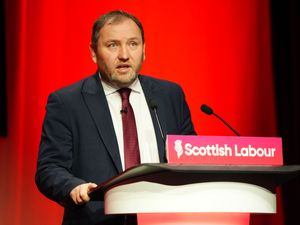 Ian Murray speaking from a Scottish Labour lectern