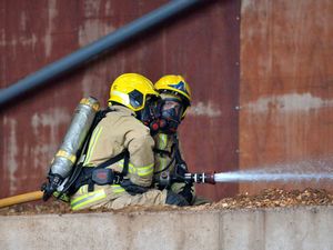 Supporting image for story: 40 firefighters tackle boiler blaze at Shropshire recycling depot