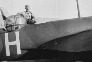 Bill with a Bristol Blenheim bomber.