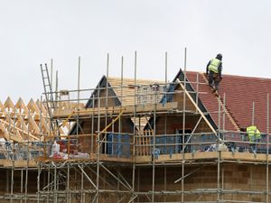 Roofs of new houses being constructed