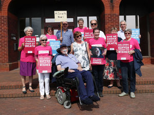 Supporting image for story: Protesters join Noel Conway in Telford as he continues fight for right to die