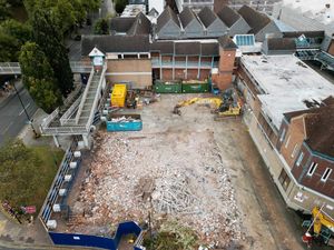 These drone shots give a fresh perspective on how demolition work along the riverside is progressing in Shrewsbury