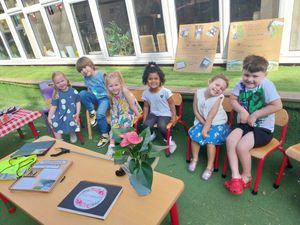 A group of children from the nursery who have helped clean up the local nature reserve (Fens Pool Nature Reserve).