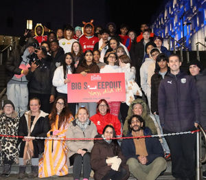 Staff and pupils from George Salter Academy, West Bromwich at St Basil's Big Sleepout
