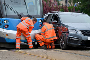 The crash happened on Bilston street island, Wolverhampton