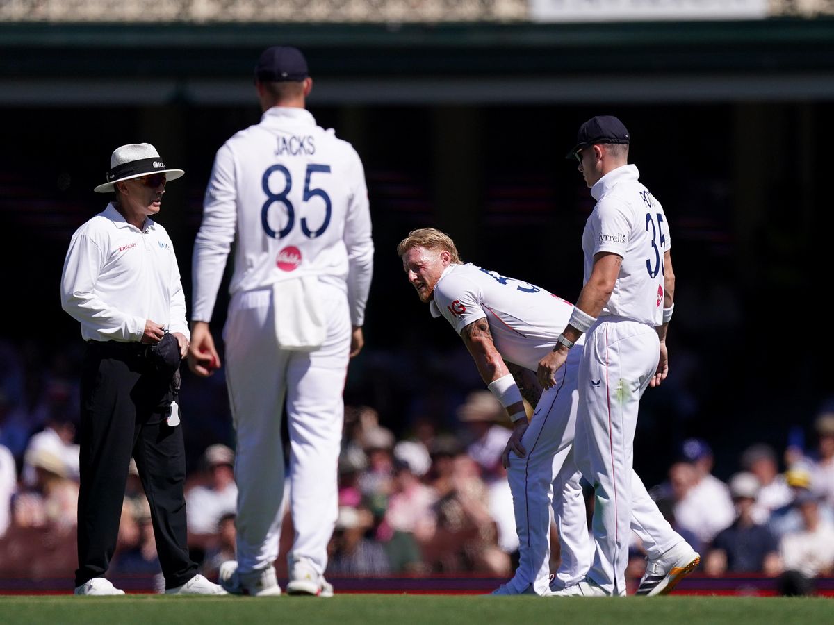 England captain Ben Stokes limps off with a groin injury England captain Ben Stokes limps off with a groin injury