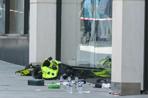 Discarded police uniform could be seen at the shopping centre after the attack. Photo: SnapperSK