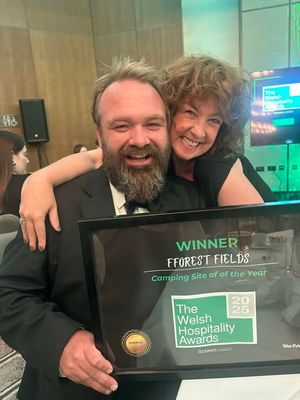 Natalie and Will Barstow from Fforest Fields were delighted with their award after over 30 years in the business