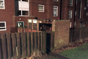Supporting image for story: Bin store on fire close to Telford flats being treated as arson
