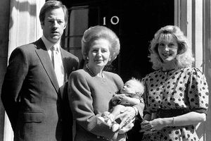 Mrs Thatcher with her son Mark, daughter-in-law Diane, and grandson Michael in 1989