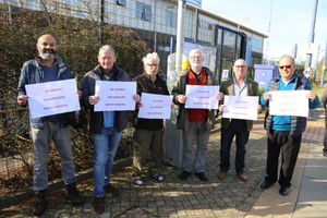 The official Unite picket line at Great Western Street, Wednesbury 