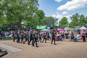 Crowd at Stafford's VE 80th anniversary event in Victoria Park.