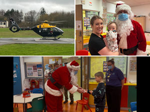 Supporting image for story: Watch: Santa flies into Shropshire hospital by helicopter to bring festive cheer to young patients