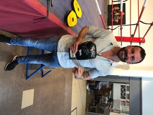 Joe Calzaghe with the signed glove