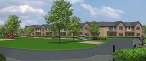 An artist's imprssion of the Holyhead Road development that is sitting empty