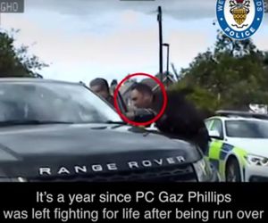 He was run over by an offender fleeing the scene in an unmarked police car