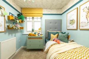 The single bedroom in the Hadley show home at Hughes Meadow