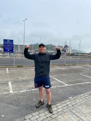 Iain training for the swim in Dover in May