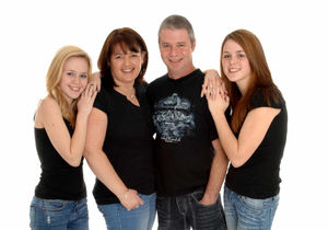 Laura Thomas, 20, mum Lisa, 45, dad David, 47, and sister Gemma, 19