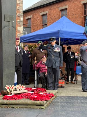The two minute silence being marked in Ludlow.