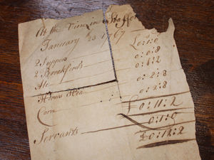 Supporting image for story: Servants for a shilling: Receipt from 1767 found in Stafford hotel