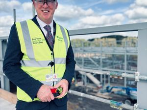 Councillor Jonathan Price, cabinet member for education and SEND, at the construction site of the Rugeley John Taylor School, Staffordshire’s first all-through school. Photo courtesy of Staffordshire County Council