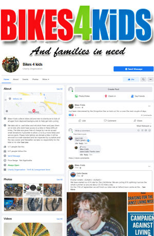 The Bikes 4 Kids page on Facebook