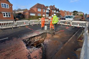 Cinder Road has been closed while repair work is carried out