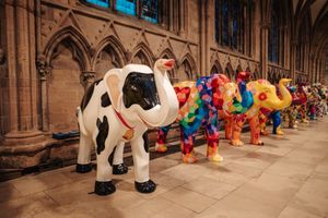 The elephants stood proudly in Lichfield Cathedral before being auctioned off for charity