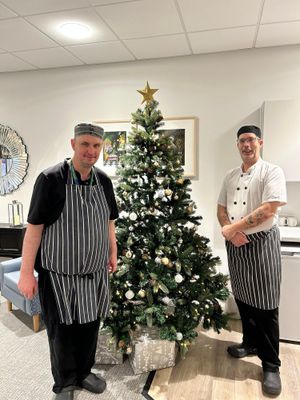 Chef Managers Jonathan May and Ian Hobley will be serving Christmas dinner with all the trimmigs at Queenswood in Newport