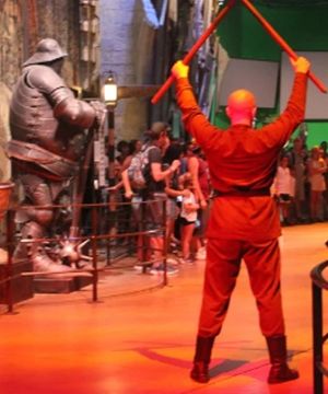 Students experienced a live Goblet of Fire dance display during the tour