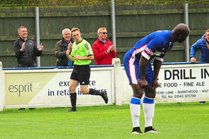 Francino Francis, right, after his error.