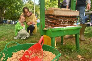 Willey Village Hall , near Broseley, and the annual Apple Press day where people can bring there apples to be turned into juice. Astrid 5 and Nici Smith from Broseley.