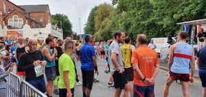 Runners ahead of the road run