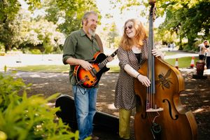 Bridgnorth-based husband-and-wife musicians Wez and Jenny Bone made the most of the sun, practicing in the open air
