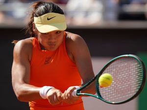 Emma Raducanu in action at the Italian Open